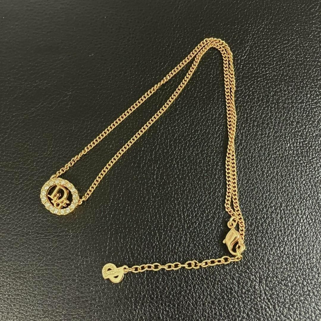美品 Dior ディオール ネックレス トロッター ロゴ ラインストーン