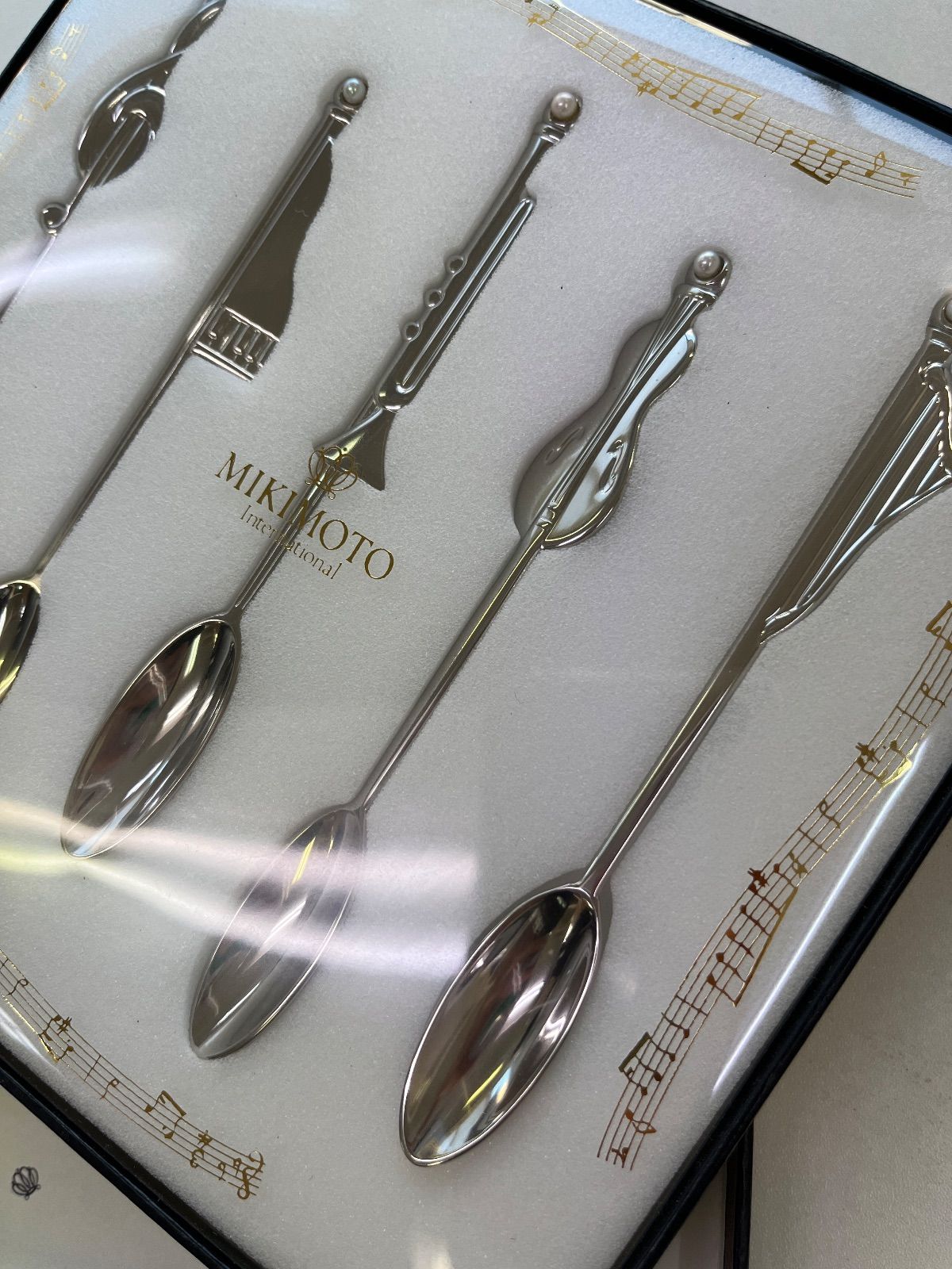 ⑧大人気 MIKIMOTO ミキモト 楽器モチーフ ティーンスプーンセット