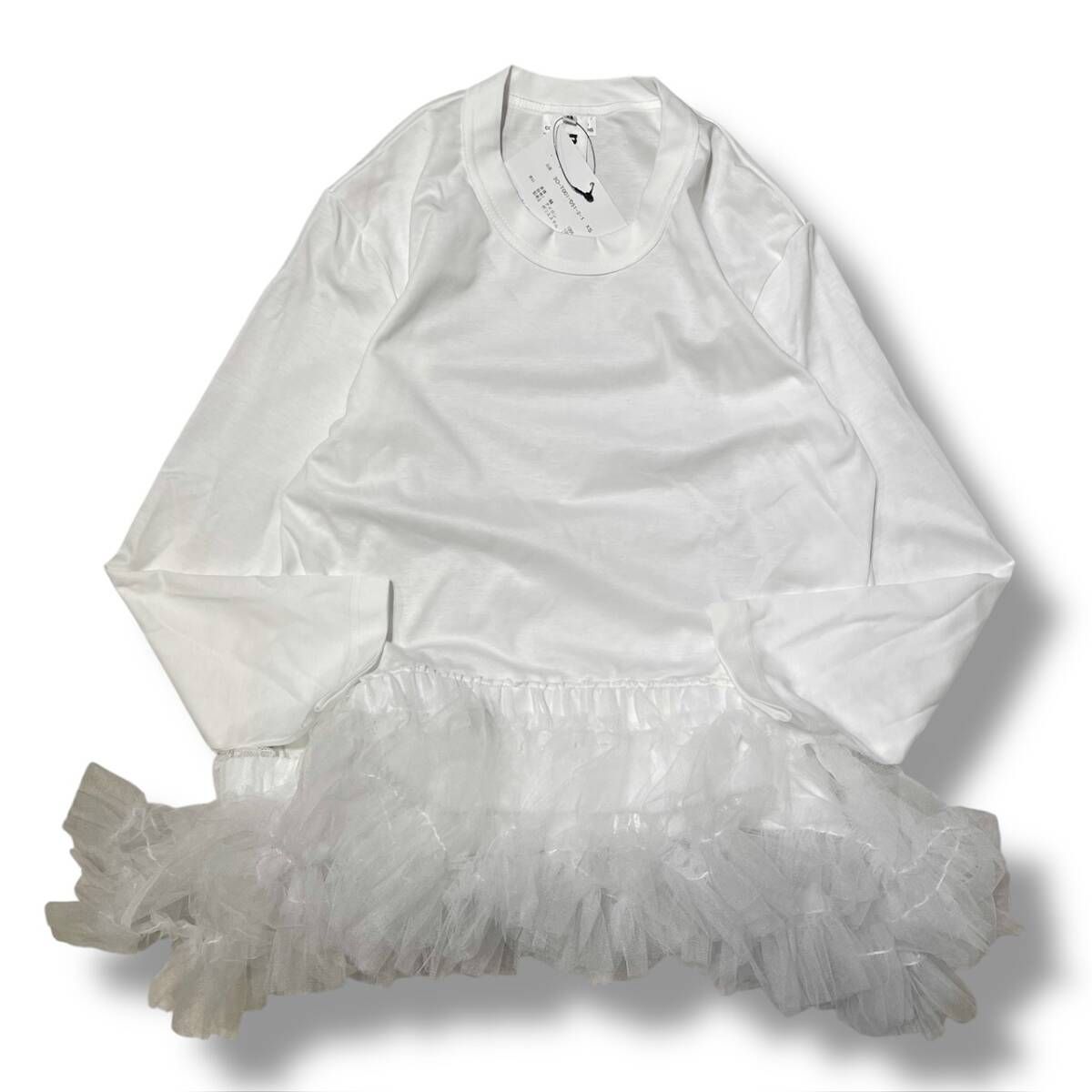 25ss noir kei ninomiya 綿ポンチ×チュールロングスリーブカットソー