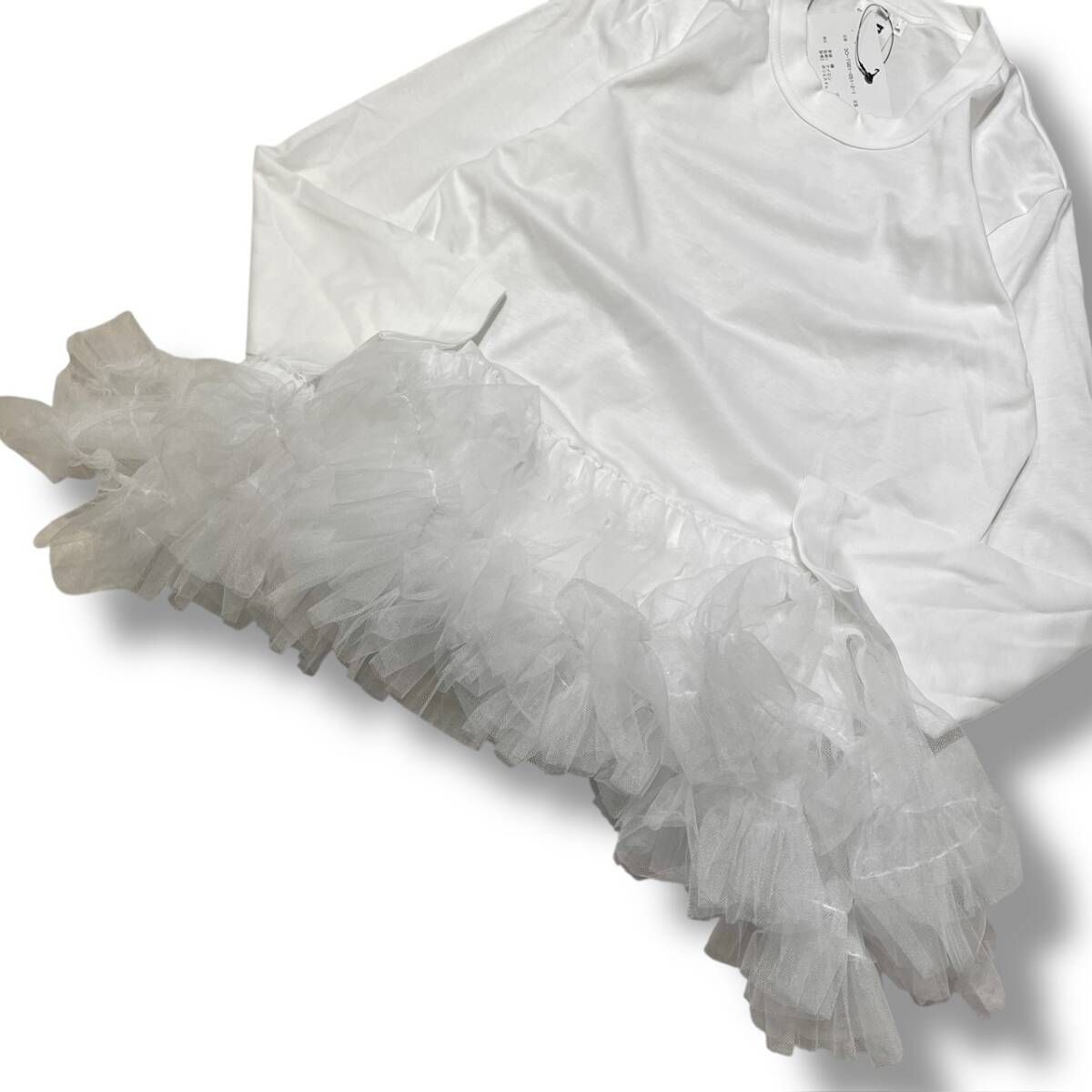 25ss noir kei ninomiya 綿ポンチ×チュールロングスリーブカットソー