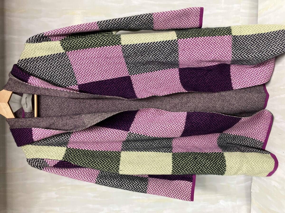 CASHYAGE カシミヤ100% 紫色 カーディガン サイズ36 カーディガン