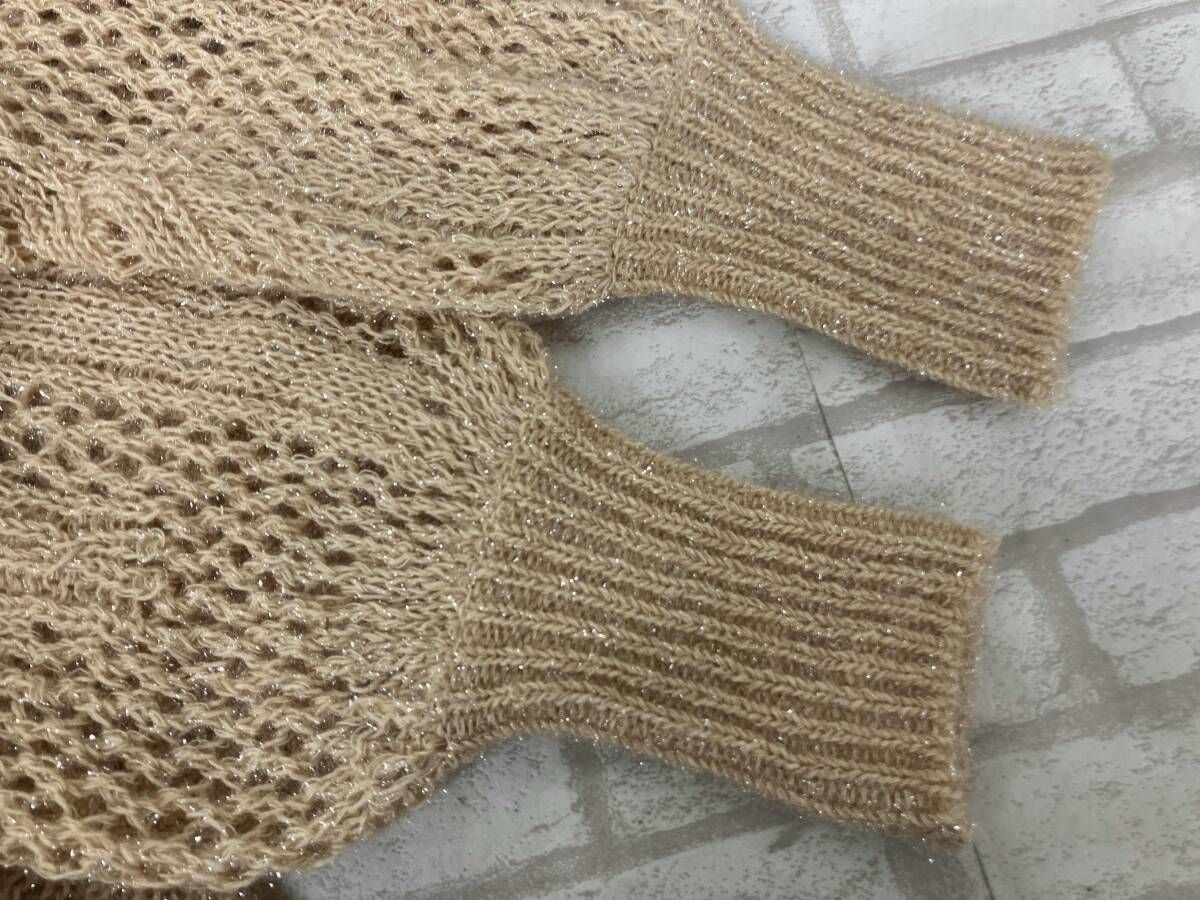 MameKurogouchi MM22PS-KN732 Botanical Pattern Knitted Lame