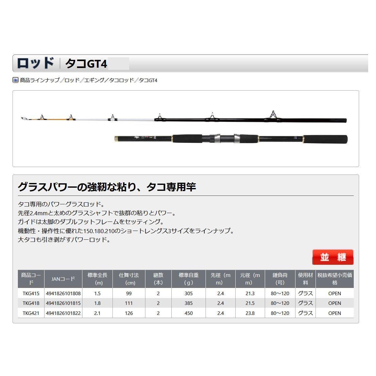 特価商品】【2ピース/グラス製タコ用ロッド】フィッシングロッド 大阪