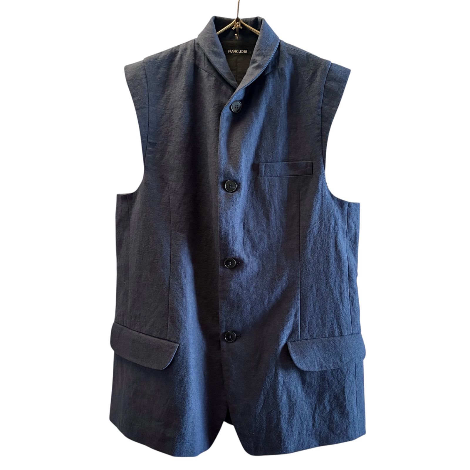 新品　24SS フランクリーダー　OLD LINEN VEST サイズL 新品 FRANK LEDER “NEW WASHED OLD LINEN SLEEVELESS BLAZER（WL1
