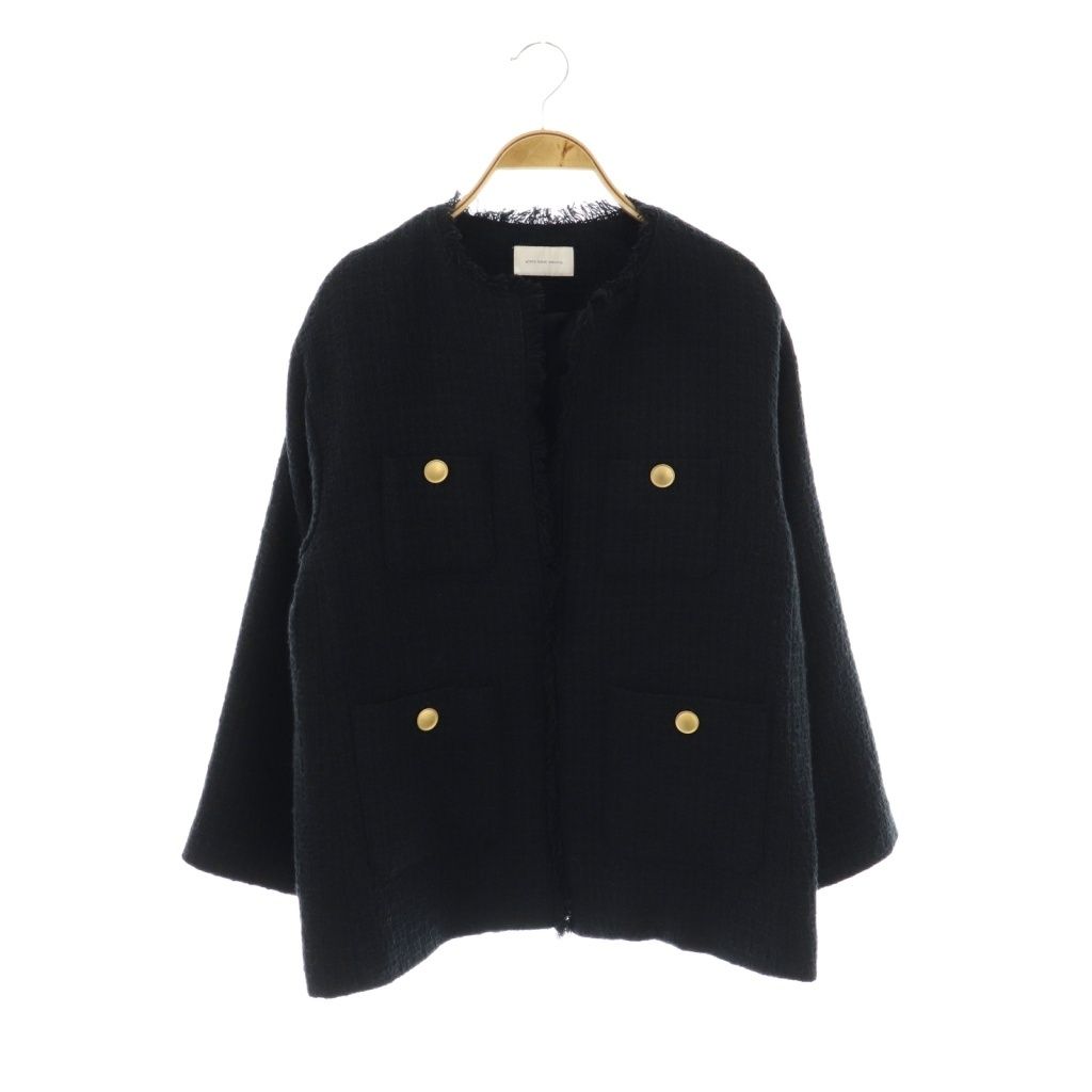 ユナイテッドアローズ　グリーンレーベルリラクシング　ノーカラーツイードジャケット グリーンレーベルリラクシング ユナイテッドアローズ green label