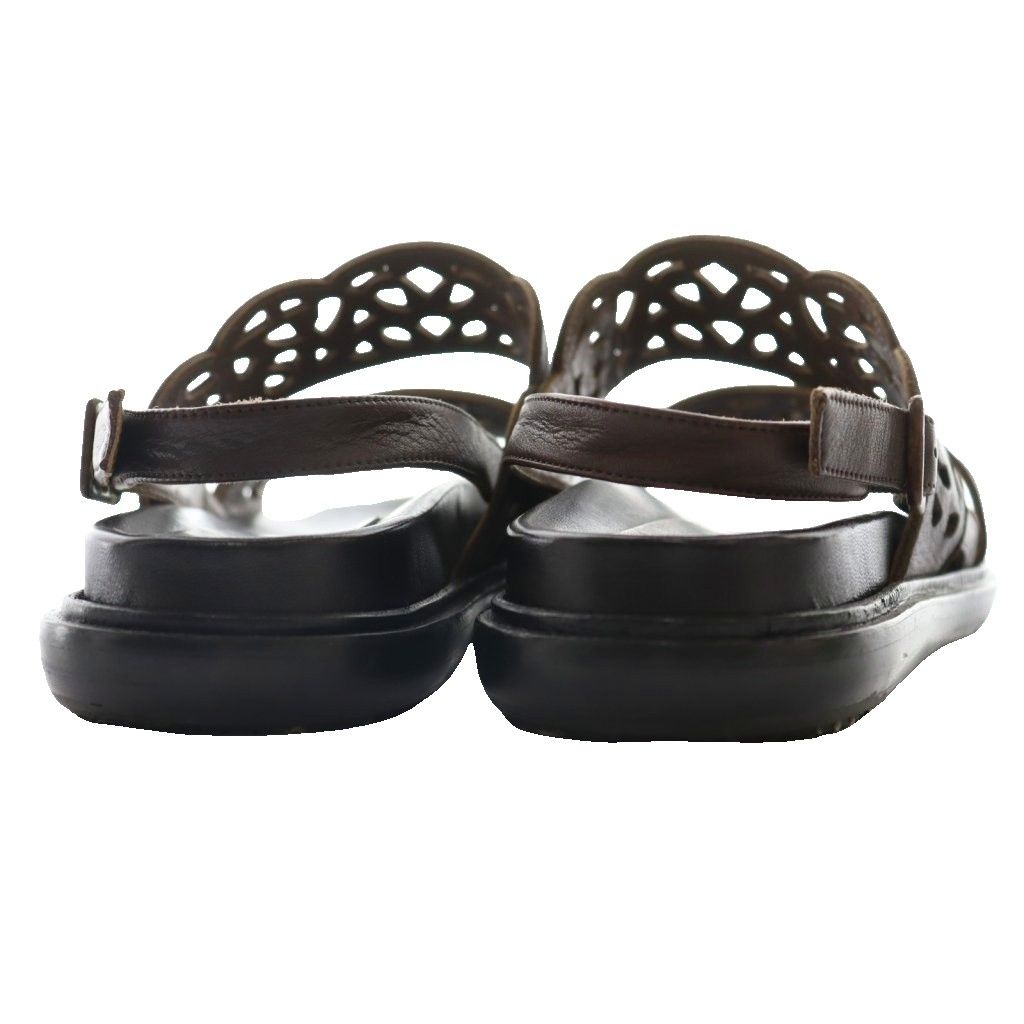 マルニ MARNI レザーサンダル カットデザイン 36 黒 ブラック 茶