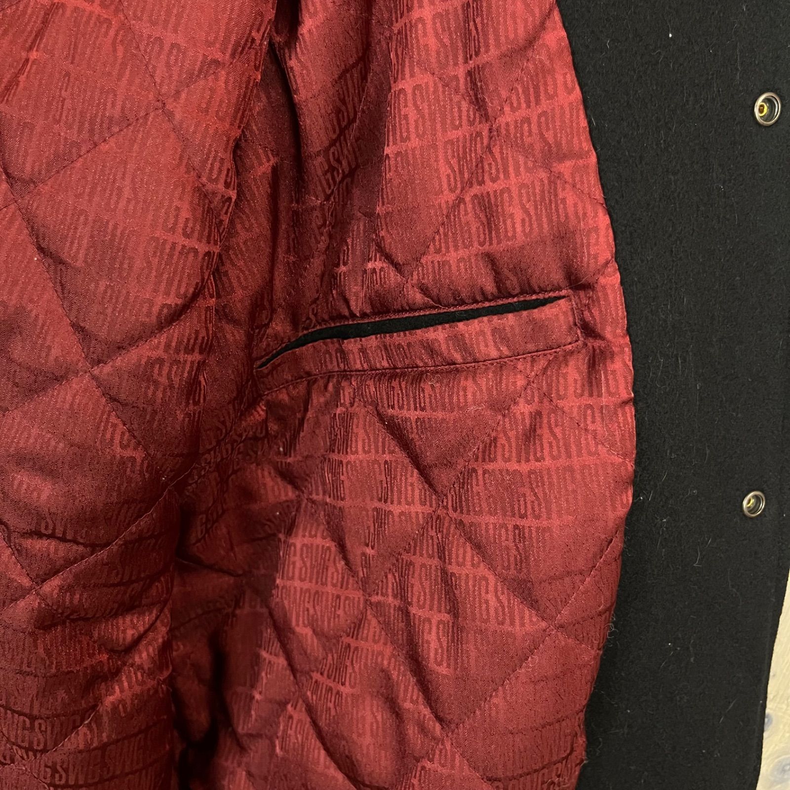 SWG SWAGGER スワッガー 袖 レザー スタジャン スタジアム ジャンパー 