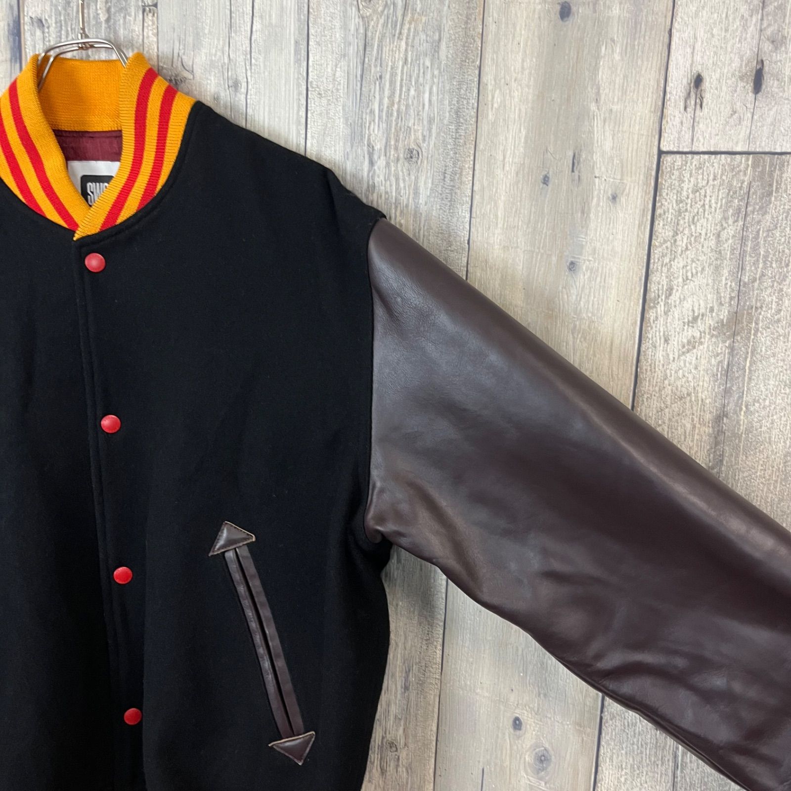 SWG SWAGGER スワッガー 袖 レザー スタジャン スタジアム ジャンパー