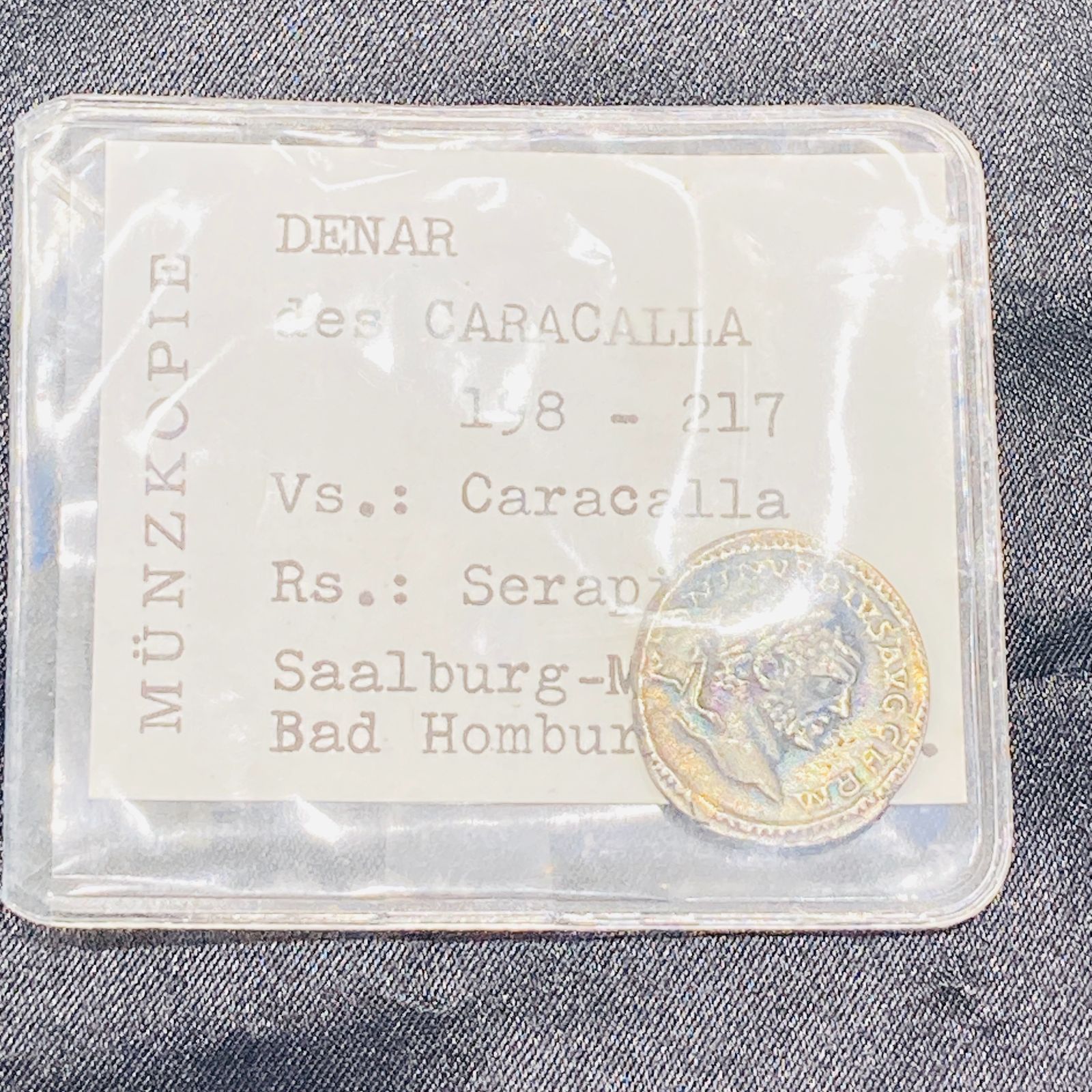 A【レプリカコイン】ローマ帝国 デナリウス銀貨 カラカラ帝 セラピス神