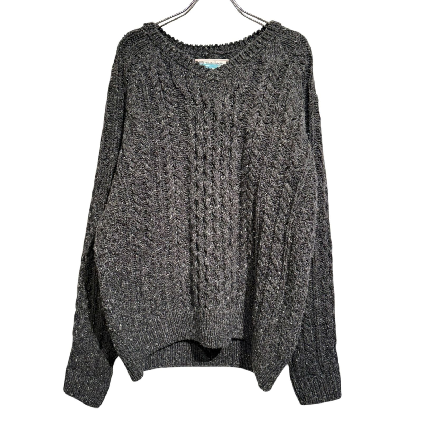 NOAH (ノア) ■ ③④ 24080122002130 V-Neck Donegal Fisherman Sweater  メンズ グレー S NOAH (ノア) □ ③④ 24080122002130 V-Neck Donegal Fisherman
