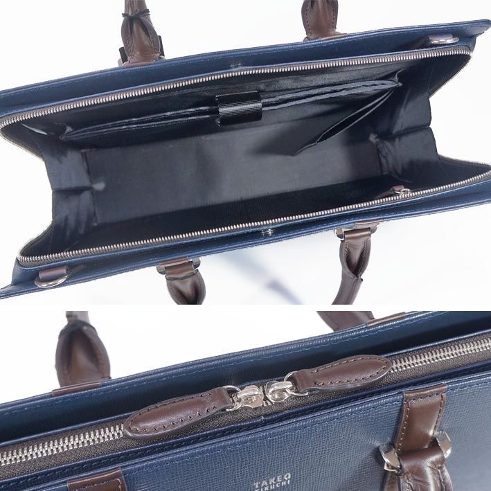 美品✨タケオキクチ スパーダ ビジネスバッグ サフィアーノレザー 現行 ネイビー TAKEO KIKUCHI（タケオキクチ） 最大50% 12/25限定 ビジネスバッグ