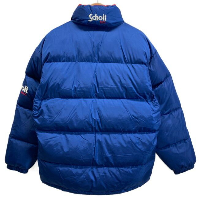 Schott / ダウンジャケット/L/ナイロン/BLU/無地// DOWN by Schott ダウンジャケット ナイロンジャンパー アウター