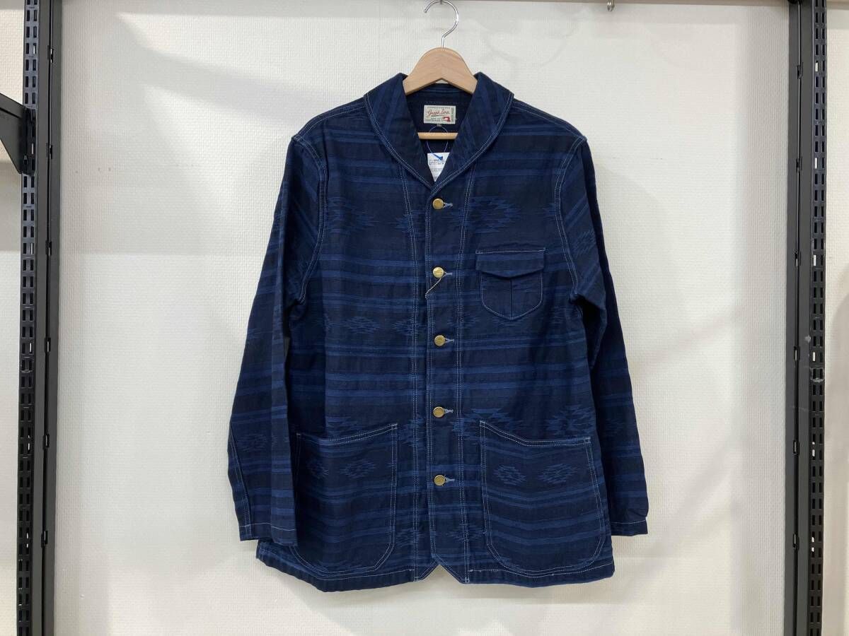 児島ジーンズgraphzero（グラフゼロ）デニムカバーオールオルテガ柄 graphzero グラフゼロ カバーオール デニムジャケット サイズXL 紺