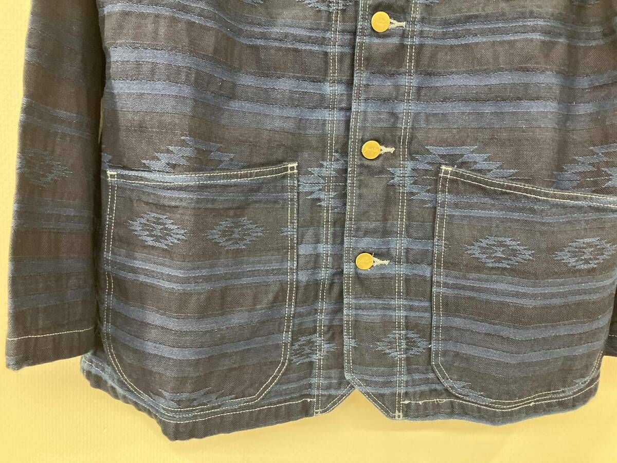 児島ジーンズgraphzero（グラフゼロ）デニムカバーオールオルテガ柄 graphzero グラフゼロ カバーオール デニムジャケット サイズXL 紺