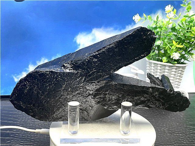 2020gAAA級【魔除け】◇天然モリオン黒水晶原石 B88C6/329C14B