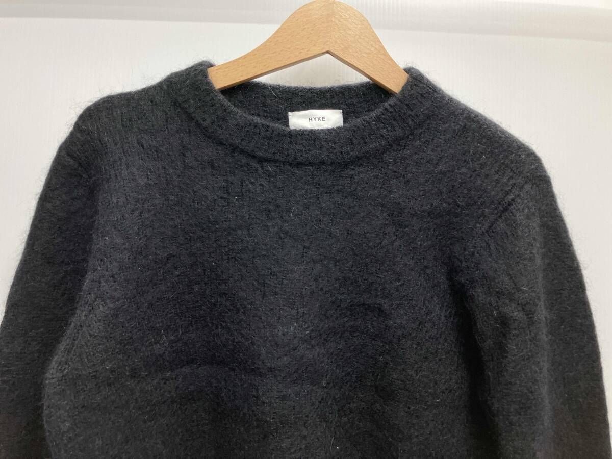 HYKEハイク モヘア クルーネックニット ブラック2 UNITED ARROWS（ユナイテッドアローズ）の「＜HYKE（ハイク）＞モヘア