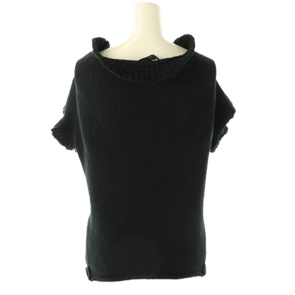 ワイズ Y's ヨウジヤマモト 半袖フリルカーディガン 3 ブラック /DO