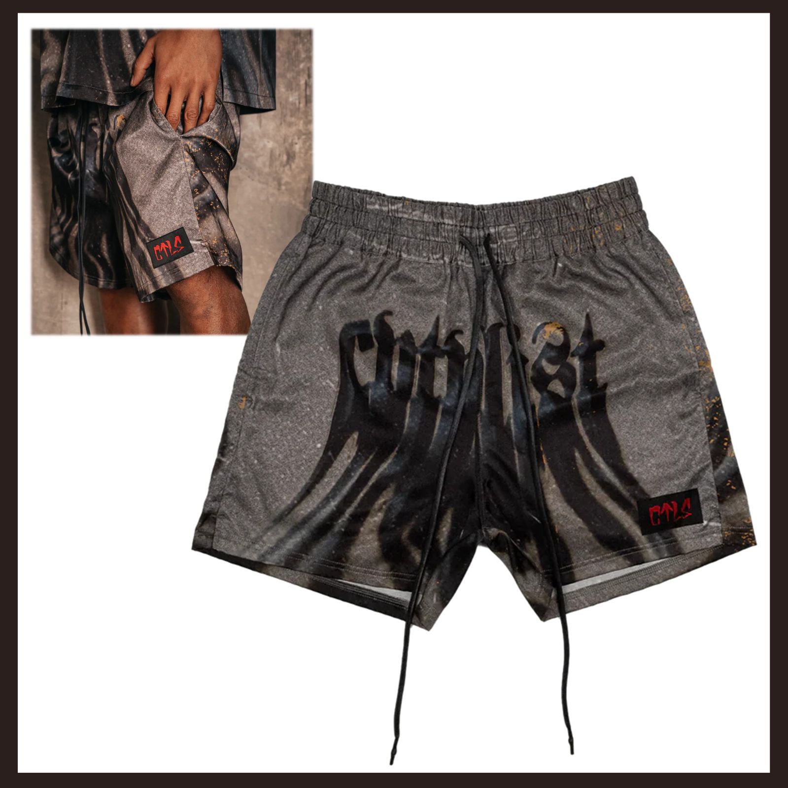 ○★新品未使用 CVTVLIST マーブルドリップショーツ ラグジュアリー短パン 新品 未使用 カタリスト マーブルドリップショーツ ショートパンツ