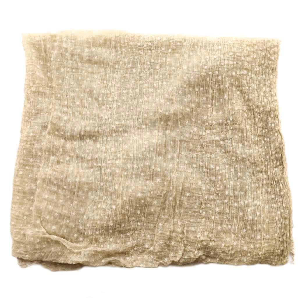 【美品】Faliero Sarti. ◆ストール◆ドット　ベージュ ファリエロサルティ Faliero Sarti ドット刺繍ストール マフラー