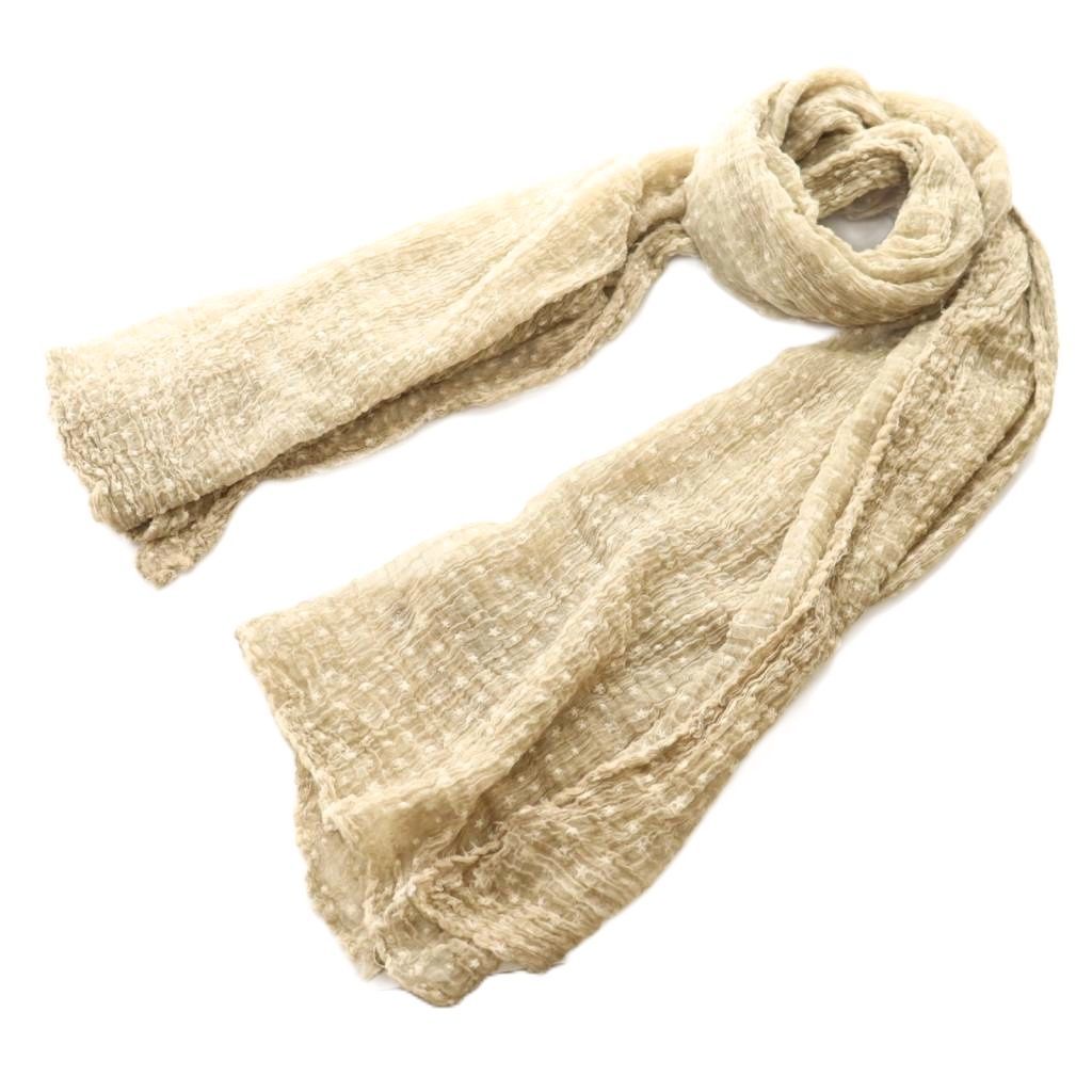 【美品】Faliero Sarti. ◆ストール◆ドット　ベージュ 美品】Faliero Sarti. ◇ストール◇ドット ベージュ ファリエロ