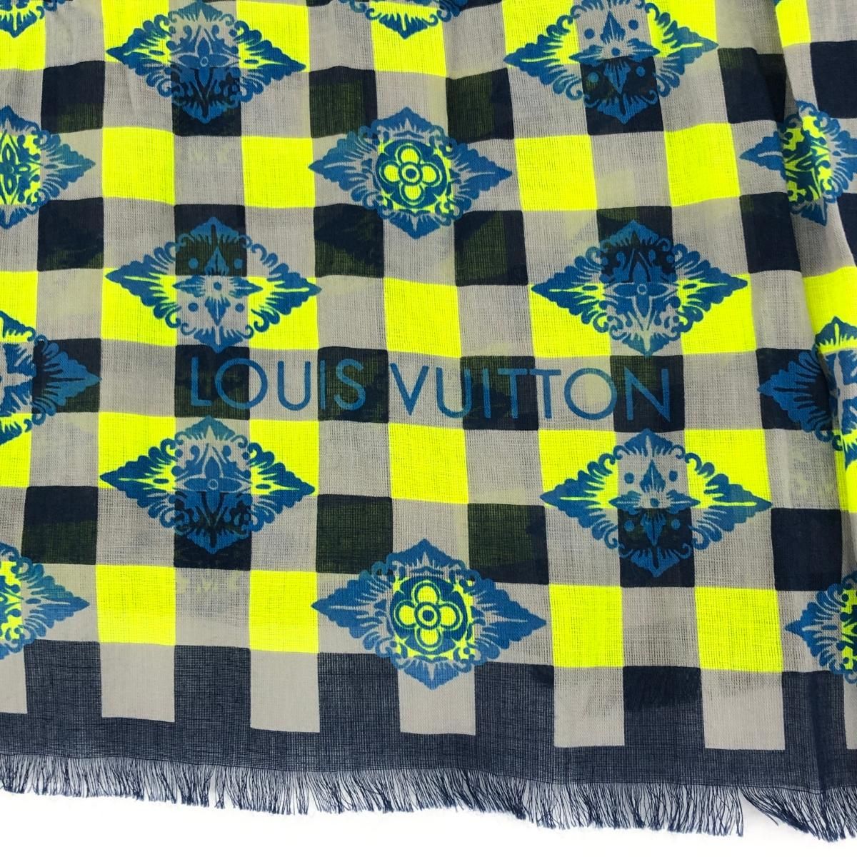 LOUIS VUITTON ルイヴィトン 大判ストール モノグラム/フリンジ
