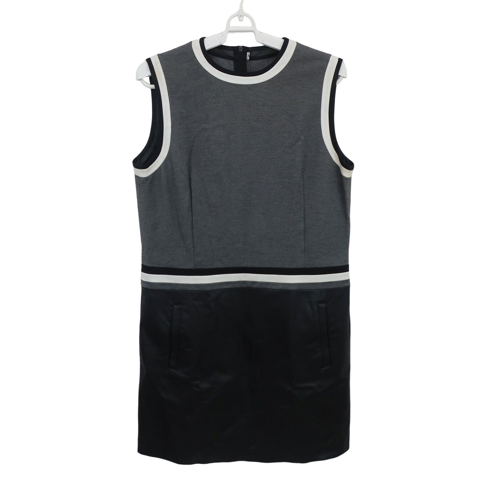 ランバンスポールワンピース40 着丈86 LANVIN SPORT(ランバンスポーツ) ワンピース グレー黒 レディース 40