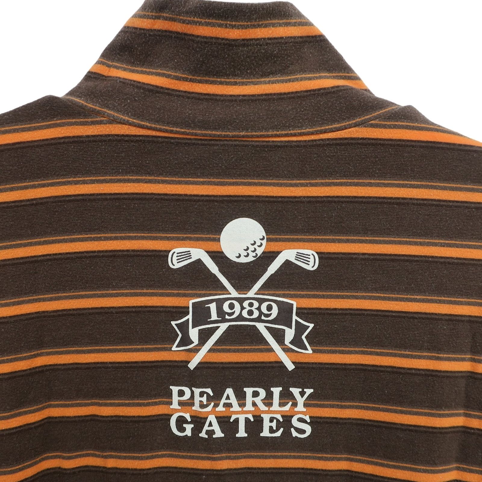 PEARLY GATES(パーリーゲイツ) ハイネックシャツ ブラウンボーダー
