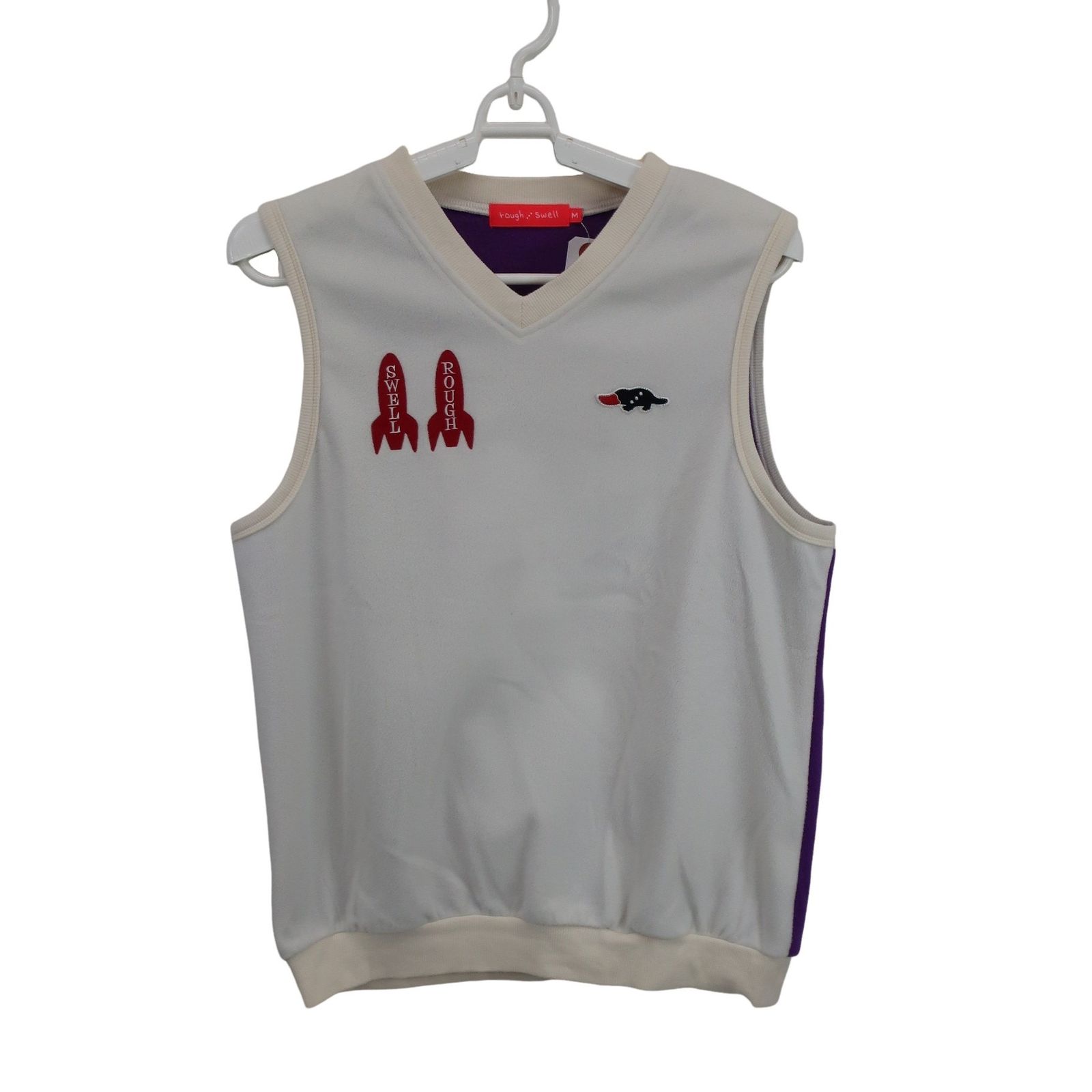 美品】rough&swell(ラフ＆スウェル) ベスト 白 レディース M ゴルフ