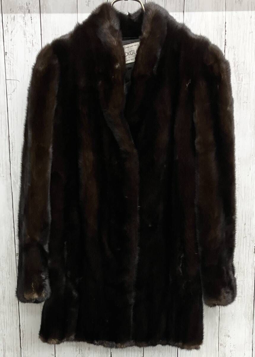 3.6万円からお値下げ◎BLACKGLAMA ダークミンク ファーコート ブラックグラマ ミンク コート ロング 着丈89cm ブラック/レディース