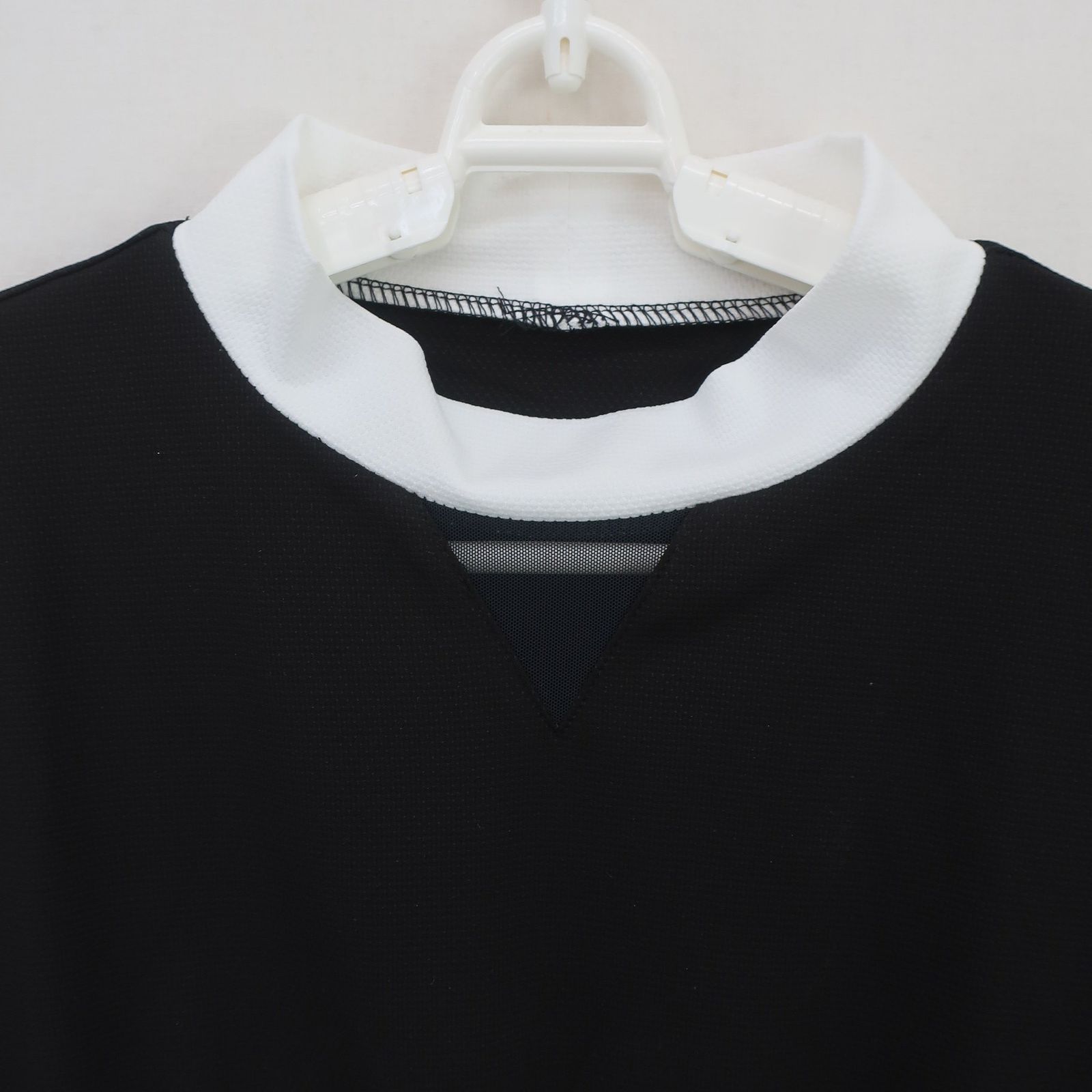 未使用品】FILA GOLF(フィラゴルフ) 半袖モックネックシャツ 黒白