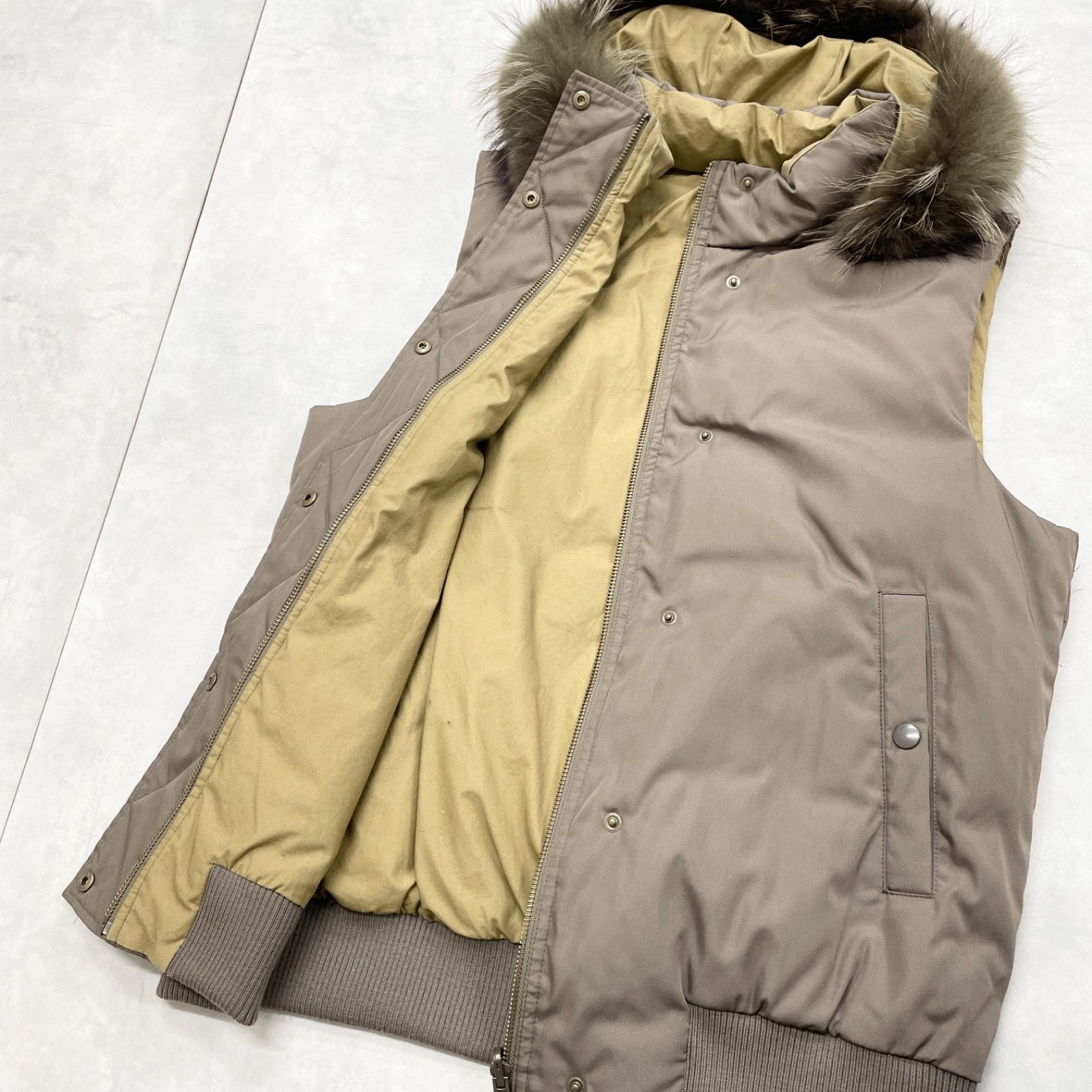 23区 ニジュウサンク ダウンベスト フード ファー 大きいサイズ