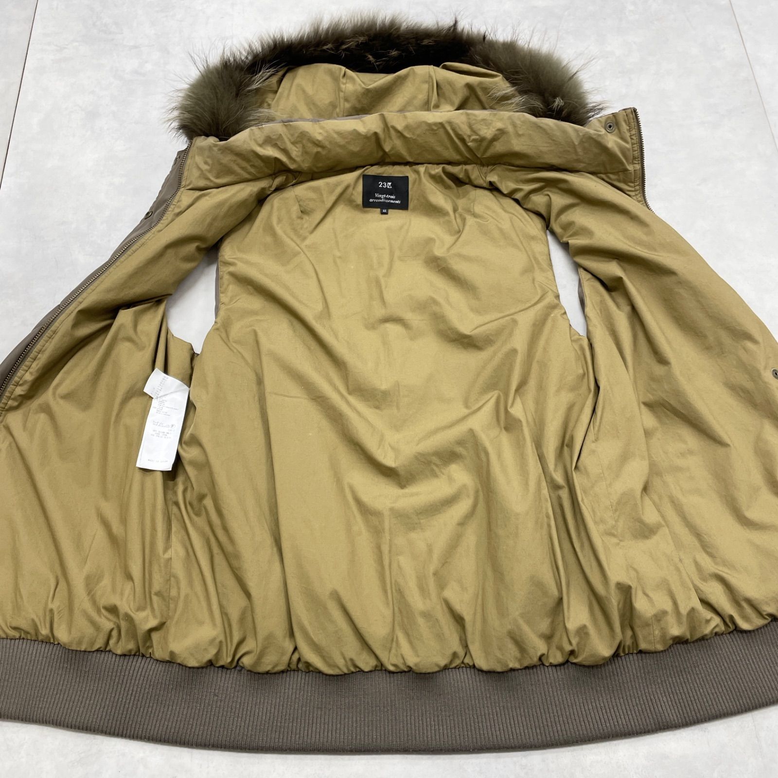 23区 ニジュウサンク ダウンベスト フード ファー 大きいサイズ