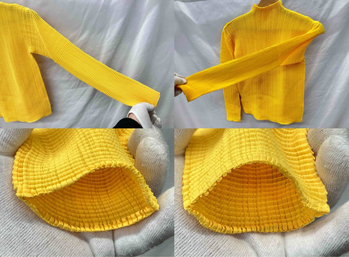 ISSEYMIYAKE イッセイミヤケ ☆ブラック/イエロー シフォンシャツ