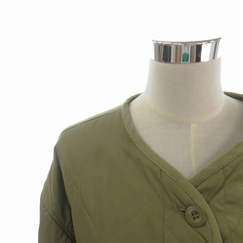 セット割りあり 波キルト ノーカラー ジャケット 裏地あり アウター コート [品番