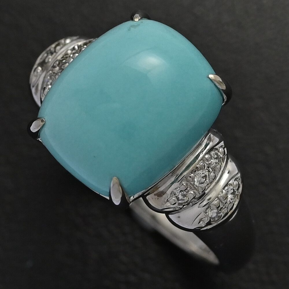 TU4.47ct/FD:0.1ct/ターコイズ（トルコ石）・ダイヤモンドリング・指輪