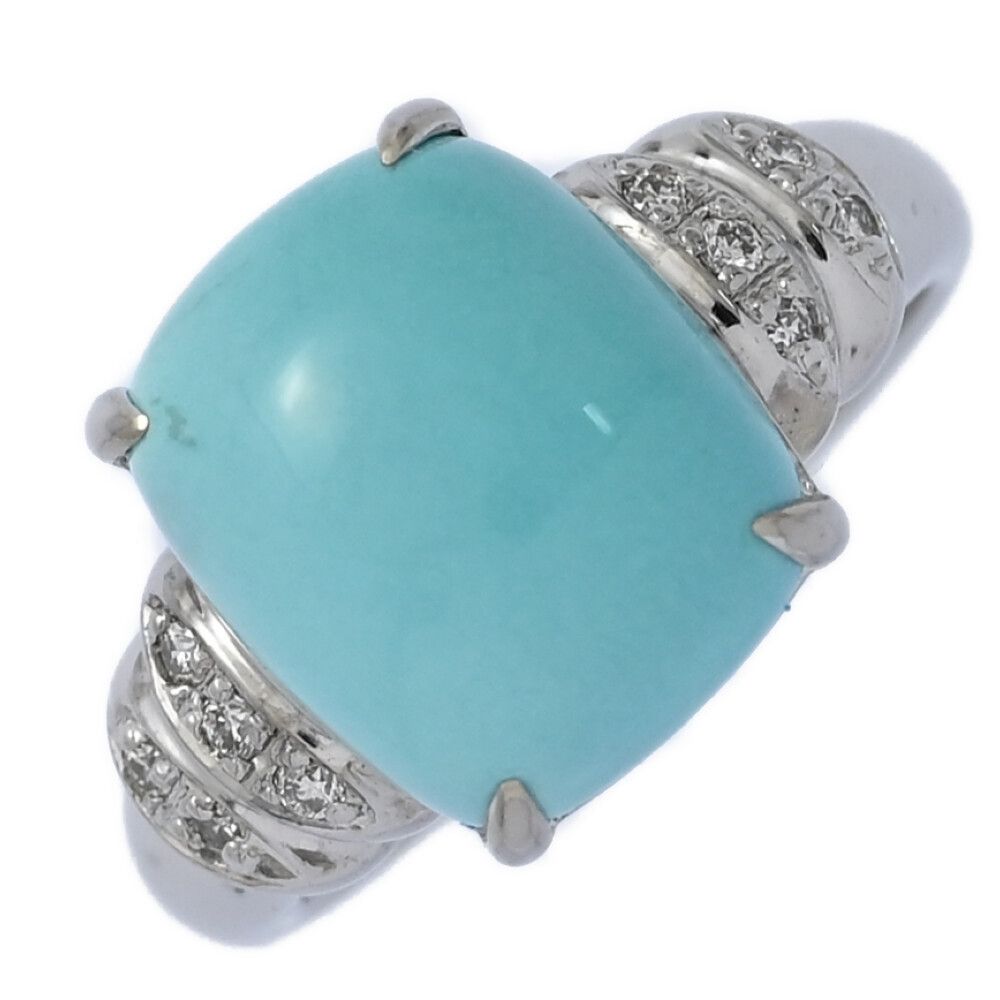 TU4.47ct/FD:0.1ct/ターコイズ（トルコ石）・ダイヤモンドリング・指輪