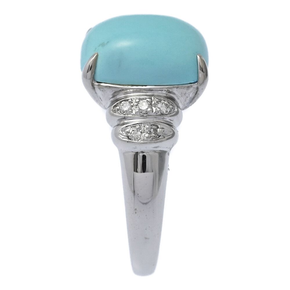 TU4.47ct/FD:0.1ct/ターコイズ（トルコ石）・ダイヤモンドリング・指輪
