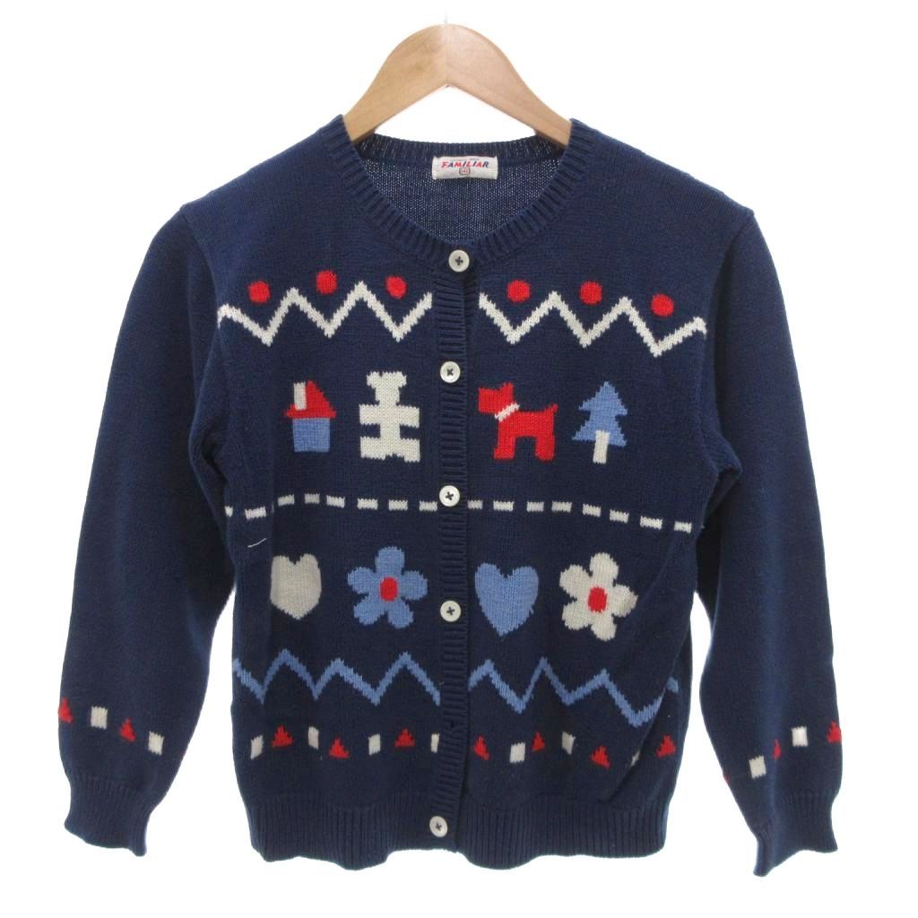FAMILIAR ネイビー クロップドジャケット 140cm クリーニング済み