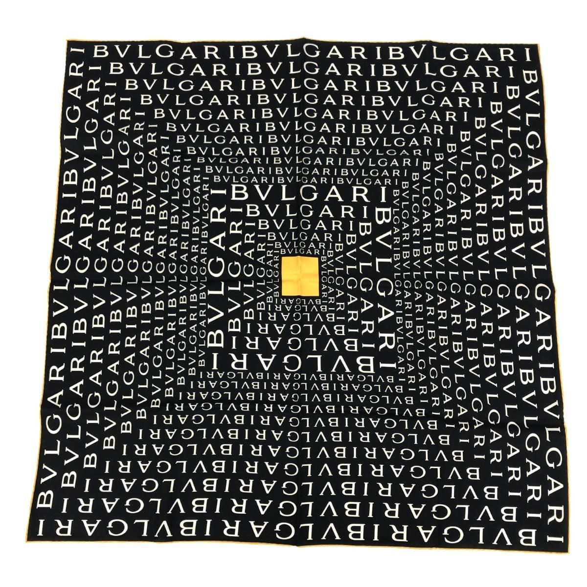 BVLGARI ブルガリ スカーフ 販売済み ロゴマニア/シルク100％ 絹