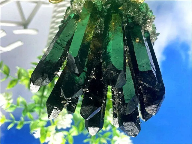 インテリア小物 ☆超綺麗高透明度水晶クラスターB88C6/75C10C