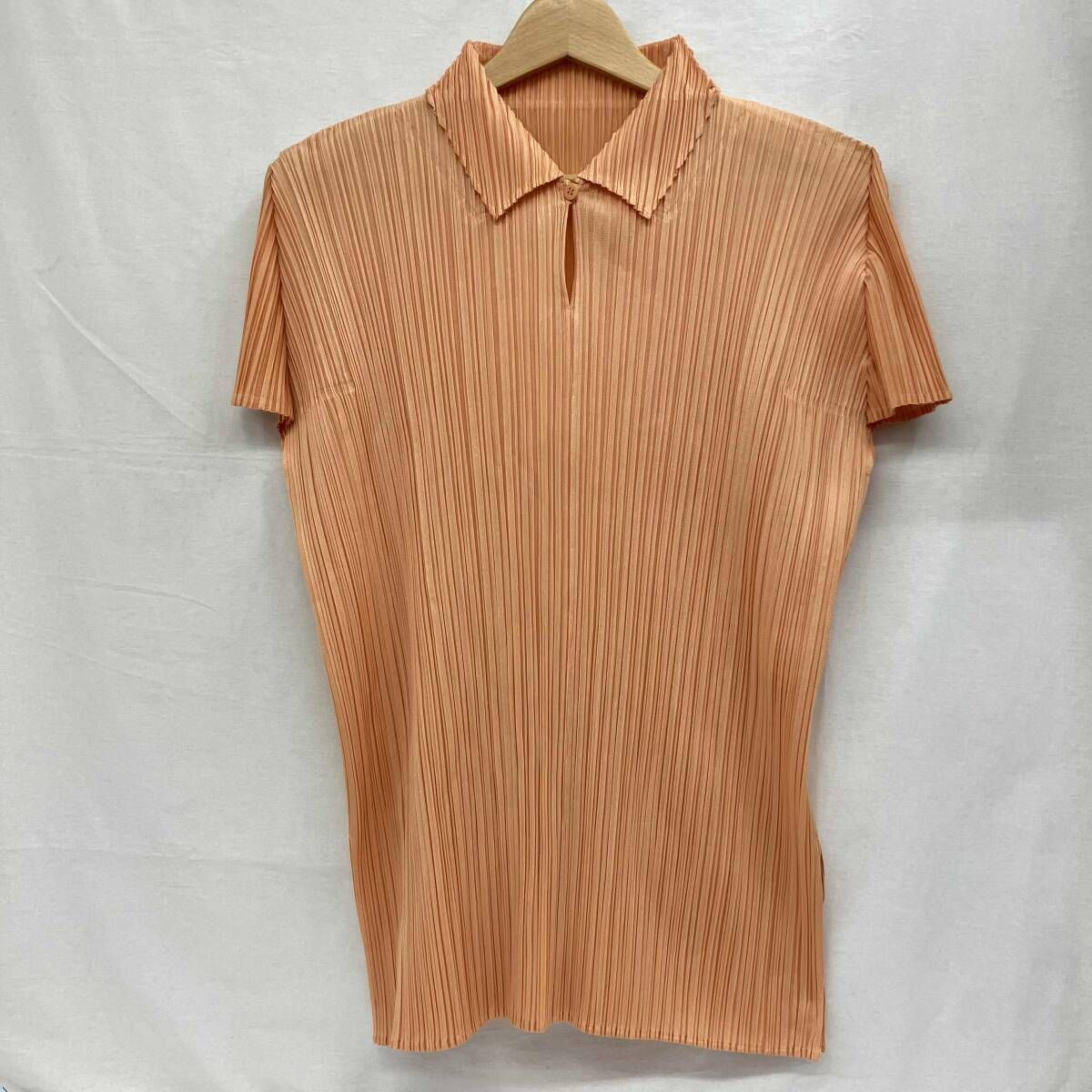 ♡プリーツプリーズ♡ カットソー サイズ03 ブラウス 半袖 オレンジ PLEATS PLEASE/プリーツプリーズ／イッセーミヤケ／半袖シャツ