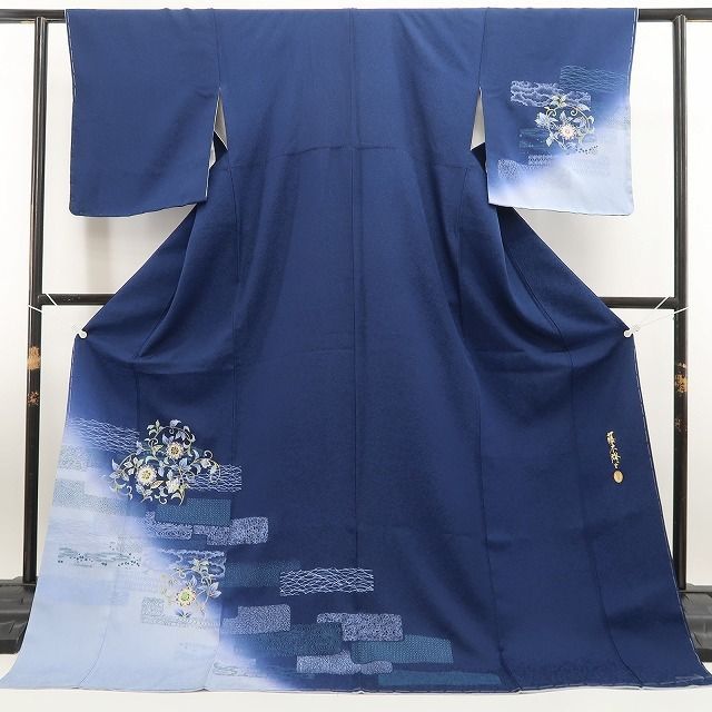 ❁tomihisa❁新品 さが美謹製 螺鈿作家 藤本隆士 落款 唐花 着物“光彩