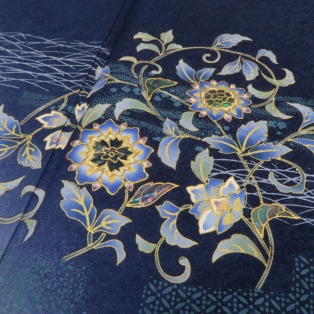 ❁tomihisa❁新品 さが美謹製 螺鈿作家 藤本隆士 落款 唐花 着物“光彩