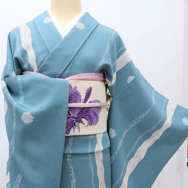 百華❀Y4054◇美品 正絹 手縫い仕立て 雪輪 小紋 着物 単品 - メルカリ