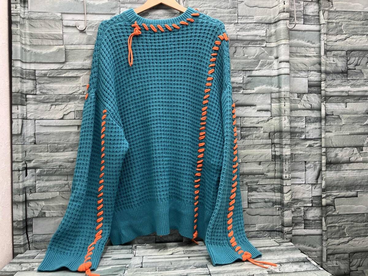MAISON SPECIAL 鬼ワッフルクレイジーステッチクルーネックニット 