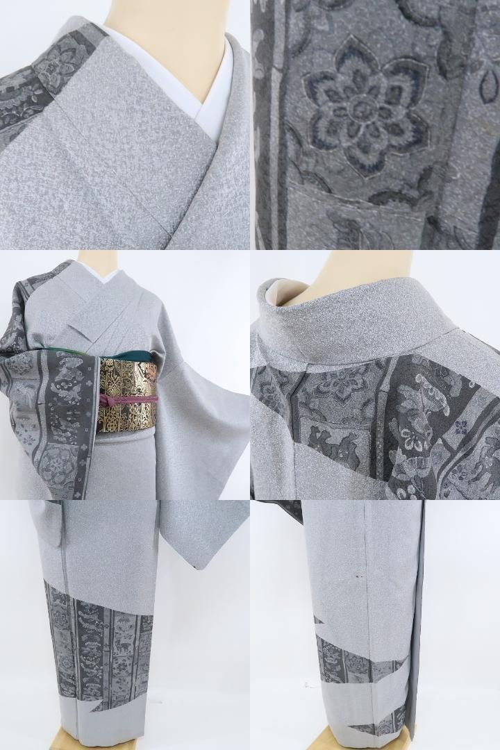 ✾まめ藤✾古都染人 山岡古都 正絹 着物“シックに顔を出す更紗の風