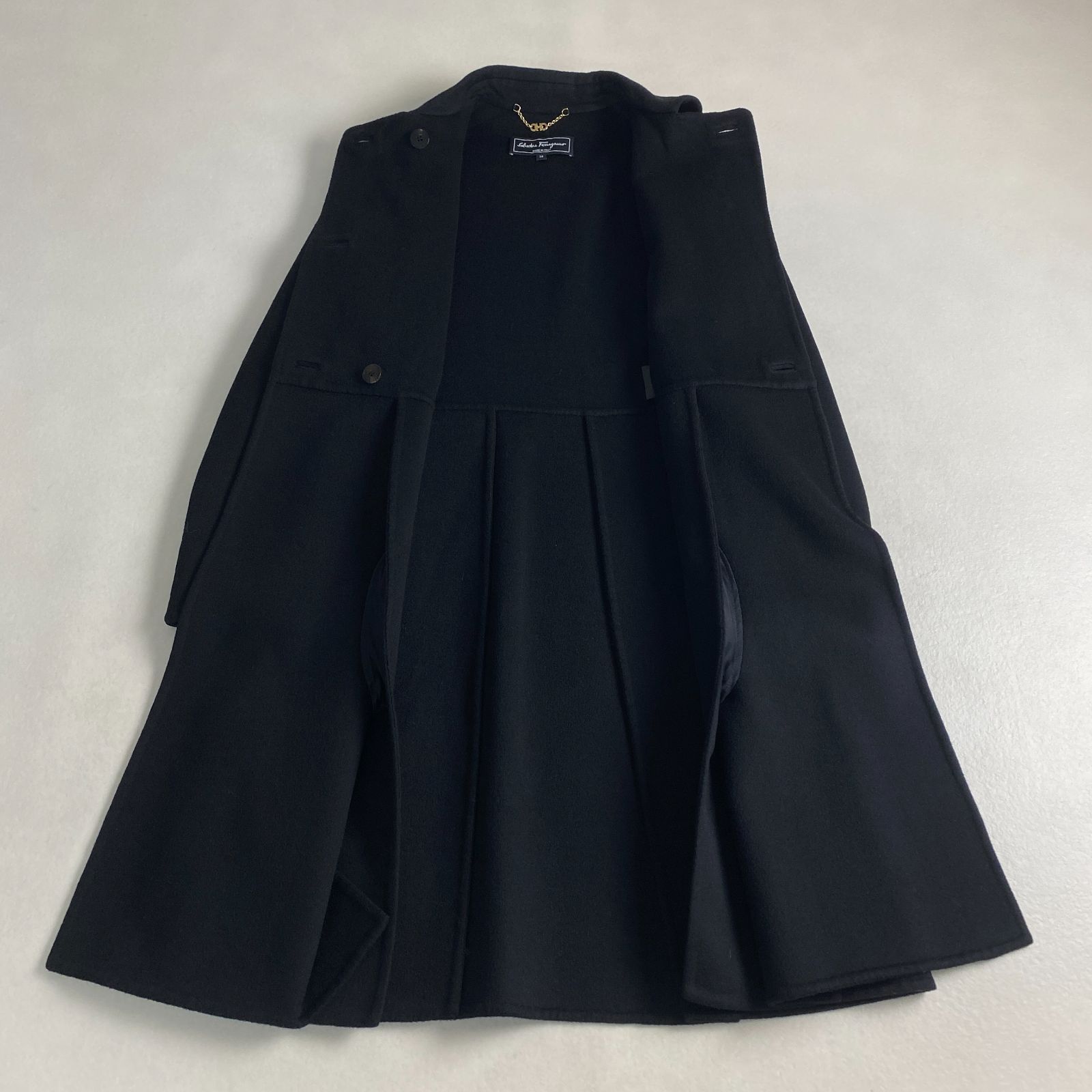 美品 サルバトーレフェラガモ ロングコート 一枚仕立て カシミヤ混 A