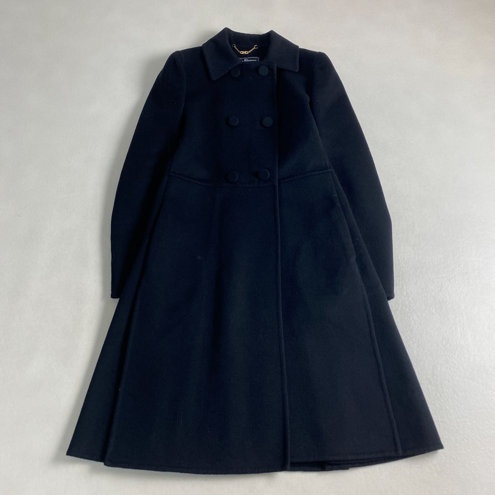 美品 サルバトーレフェラガモ ロングコート 一枚仕立て カシミヤ混 A