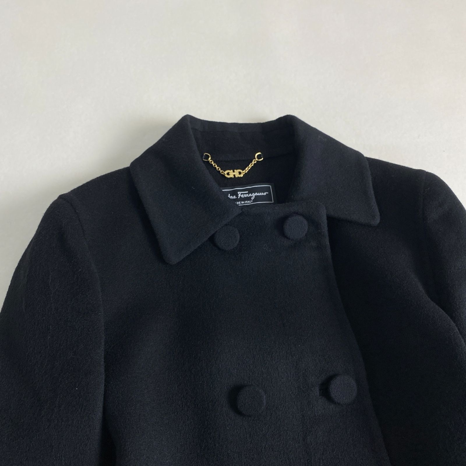 美品　サルバトーレ フェラガモ　ロングコート　レディース　50 美品 サルバトーレフェラガモ ロングコート 一枚仕立て カシミヤ混 A