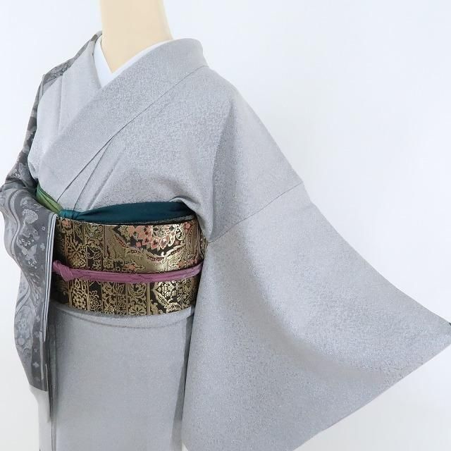 山岡古都 新品 未着用 正絹 小柄な方に お召 訪問着 小紋 ✾まめ藤✾古都染人 山岡古都 正絹 着物“シックに顔を出す更紗の風